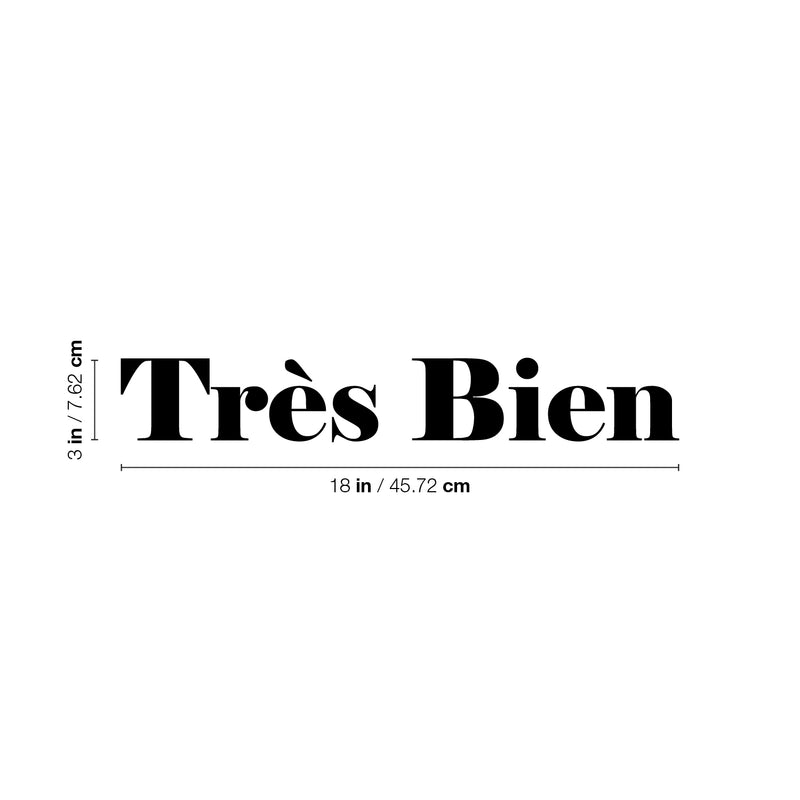 Vinyl Wall Art Decal - Très Bien - Trendy Cool Inspiring Cute Positive French Phrase Sticker For Home Living Room Office Business Coffee Shop School Classroom Decor 4