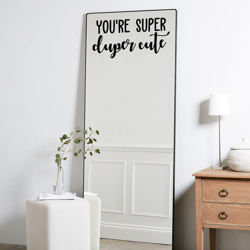 Vinyl Wall Art Decal - Look Cute For Yourself - 11" x 25" - Trendy Inspiring Self Esteem Lovely Quote Sticker For Bedroom Closet Bathroom Make Up Mirror Boutique Beauty Saloon Spa Selfcare Decor 2