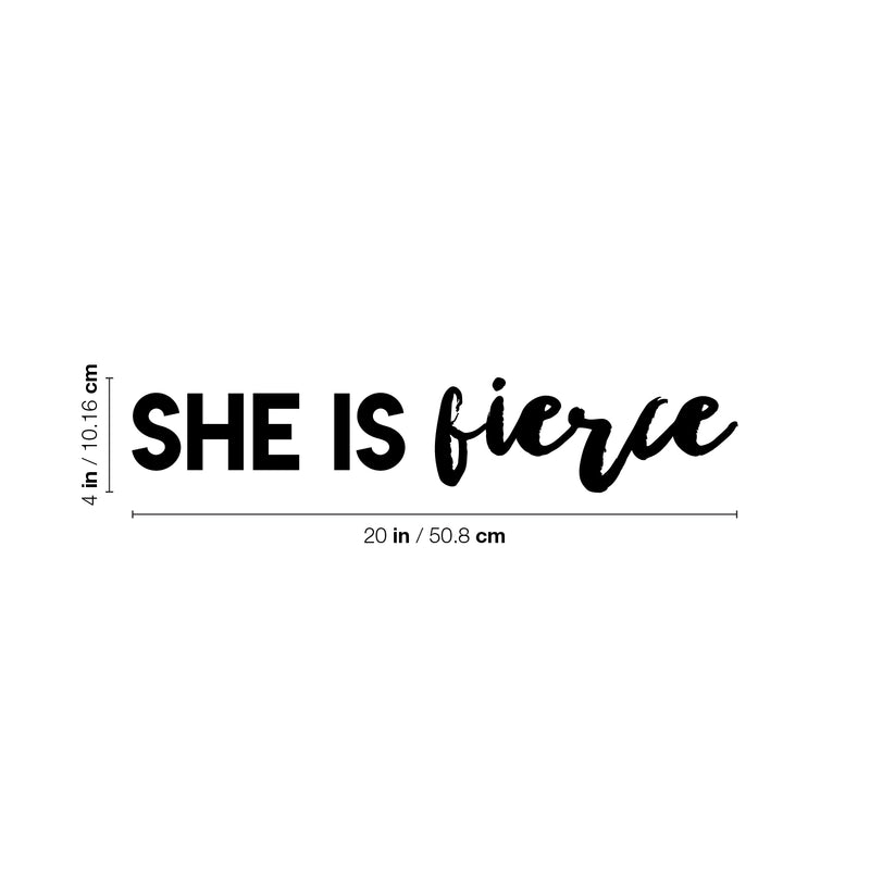 Vinyl Wall Art Decal - She Is Fierce - Trendy Inspiring Fun Positive Quote Sticker For Bedroom Closet Bathroom Make Up Mirror Boutique Beauty Saloon Spa Lovely Decor 4