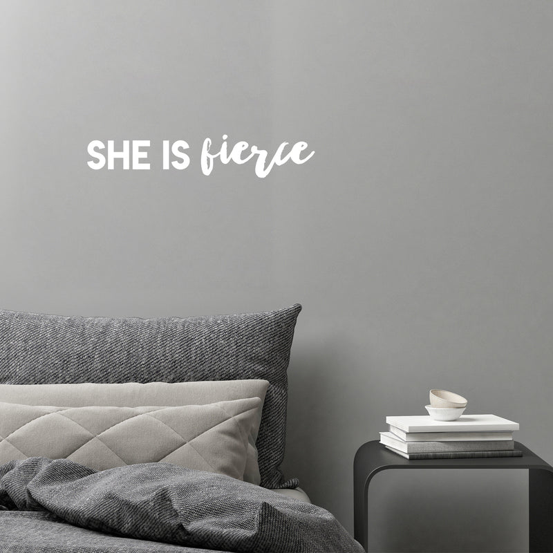 Vinyl Wall Art Decal - She Is Fierce - 4" x 20" - Trendy Inspiring  Fun Positive Quote Sticker For Bedroom Closet Bathroom Make Up Mirror Boutique Beauty Saloon Spa Lovely Decor 2