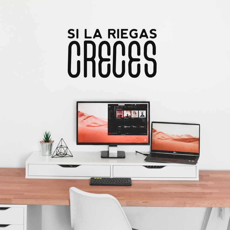 Vinyl Wall Art Decal - Si La Riegas Creces - 16" x 29" - Trendy Fun Inspiring Cool Joke Positive Mexican Quote Sticker For Office Business Store Coffee Shop Bedroom Spanish Decor 3