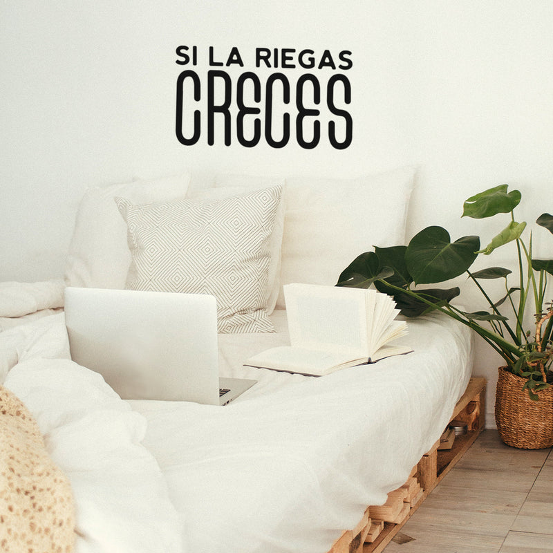 Vinyl Wall Art Decal - Si La Riegas Creces - 16" x 29" - Trendy Fun Inspiring Cool Joke Positive Mexican Quote Sticker For Office Business Store Coffee Shop Bedroom Spanish Decor 2