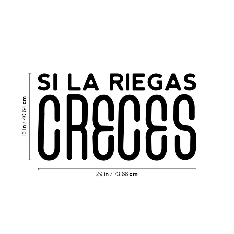 Vinyl Wall Art Decal - Si La Riegas Creces - 16" x 29" - Trendy Fun Inspiring Cool Joke Positive Mexican Quote Sticker For Office Business Store Coffee Shop Bedroom Spanish Decor 4