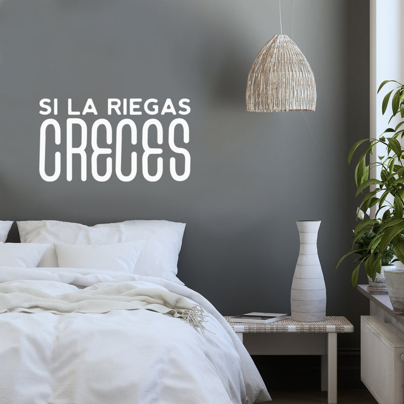 Vinyl Wall Art Decal - Si La Riegas Creces - 16" x 29" - Trendy Fun Inspiring Cool Joke Positive Mexican Quote Sticker For Office Business Store Coffee Shop Bedroom Spanish Decor 2