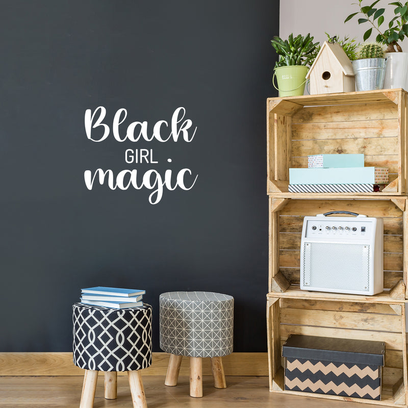 Vinyl Wall Art Decal - Black Girl Magic - 16.5" x 19.5" - Modern Cute Inspiring Chic Feminine Quote Sticker For Bedroom Closet Makeup Mirror Boutique Beauty Salon Spa Office Decor 2