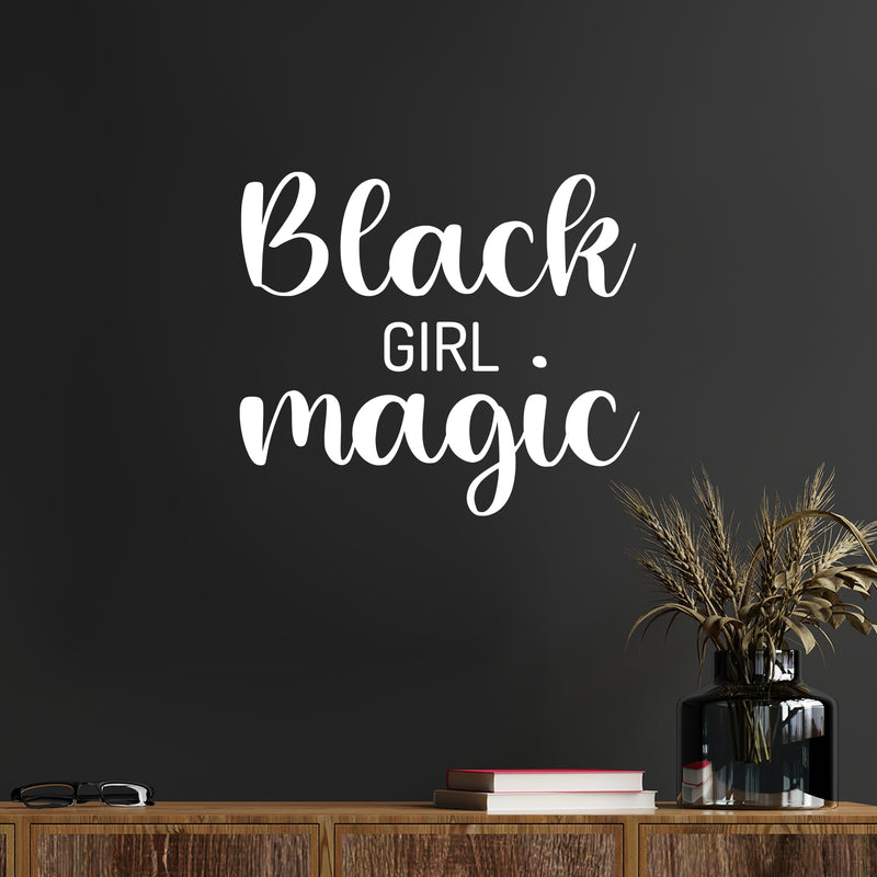 Vinyl Wall Art Decal - Black Girl Magic - 16.5" x 19.5" - Modern Cute Inspiring Chic Feminine Quote Sticker For Bedroom Closet Makeup Mirror Boutique Beauty Salon Spa Office Decor 3