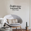 Vinyl Wall Art Decal - Happiness Is Enjoying The Little Things - 13" x 25" - Modern Inspirational Positive Self-Esteem Quote Sticker For Home Office Bedroom Closet Living Room Coffee Shop Decor 2