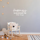 Vinyl Wall Art Decal - Happiness Is Enjoying The Little Things - 13" x 25" - Modern Inspirational Positive Self-Esteem Quote Sticker For Home Office Bedroom Closet Living Room Coffee Shop Decor 3