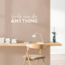Vinyl Wall Art Decal - Girls Can Do Anything - 10" x 29" - Trendy Inspirational Women Quote Sticker For Girls Home Office Living Room Bedroom Makeup Mirror Decor 2