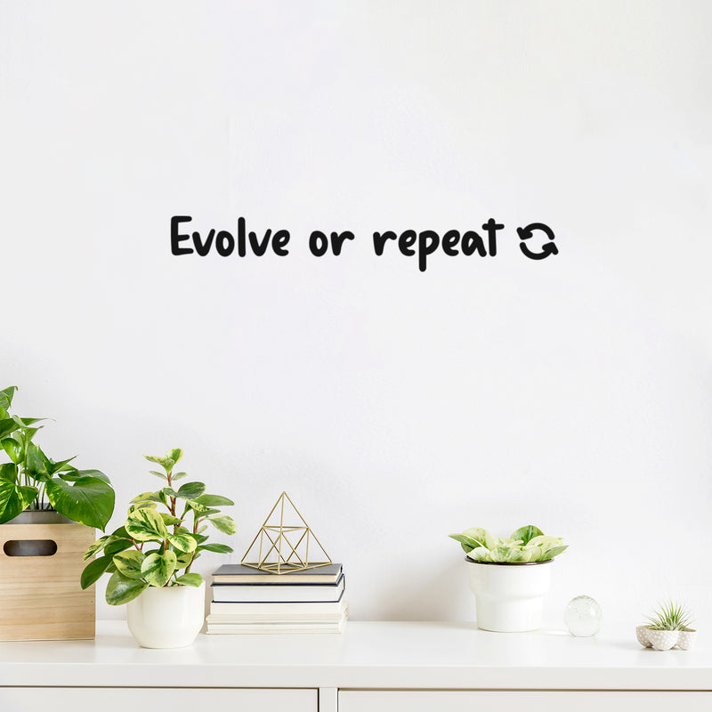 Vinyl Wall Art Decal - Evolve Or Repeat - 3" x 20" - Trendy Motivating Cute Positive Lifestyle Quote Sticker For Gym Pilates Yoga Fitness Home Bedroom Living Room Office School Coffee Shop Decor 2