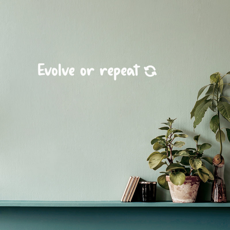 Vinyl Wall Art Decal - Evolve Or Repeat - 3" x 20" - Trendy Motivating Cute Positive Lifestyle Quote Sticker For Gym Pilates Yoga Fitness Home Bedroom Living Room Office School Coffee Shop Decor 2