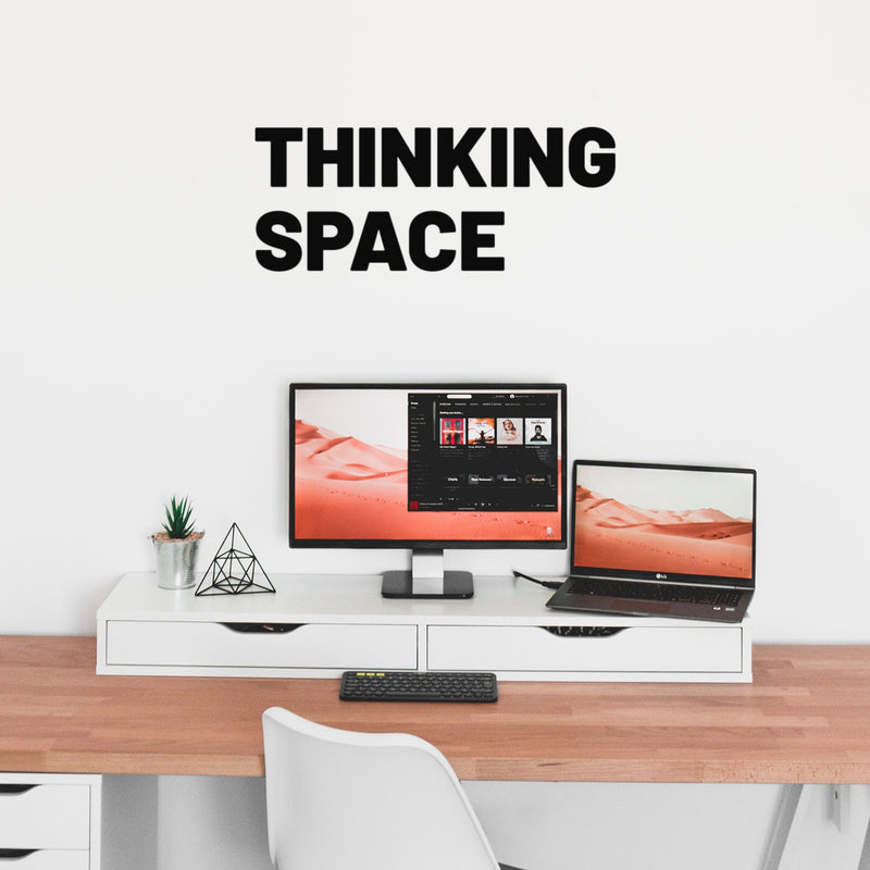 Vinyl Wall Art Decal - Thinking Space - 12" x 30" - Trendy Motivational Sarcasm Quote Sticker For Home Bedroom Closet Living Room Work Office Coffee Shop Decor 2