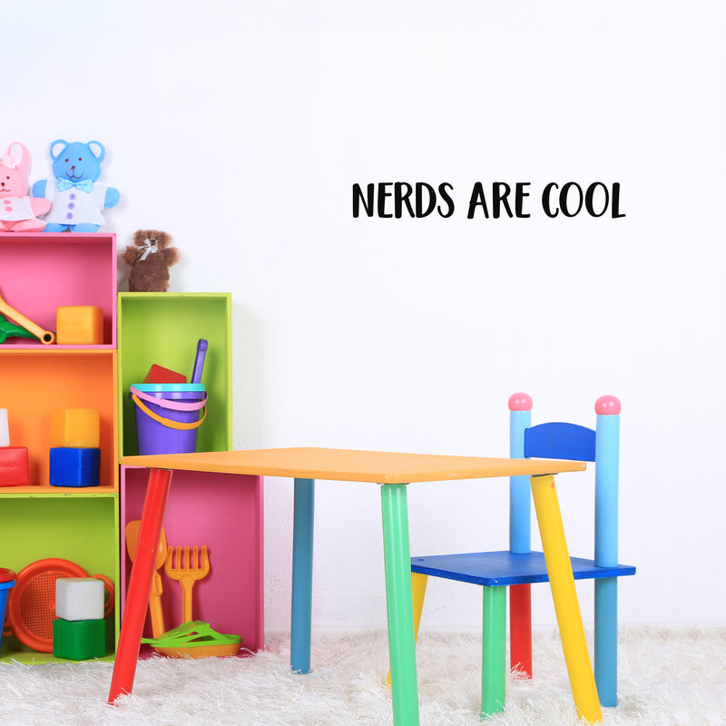 Vinyl Wall Art Decal - Nerds Are Cool - 3" x 20" - Trendy Cute Positive Inspiring Funny Quote Sticker For Home Living Room Kids Room Playroom Classroom School Library Office Decor 3