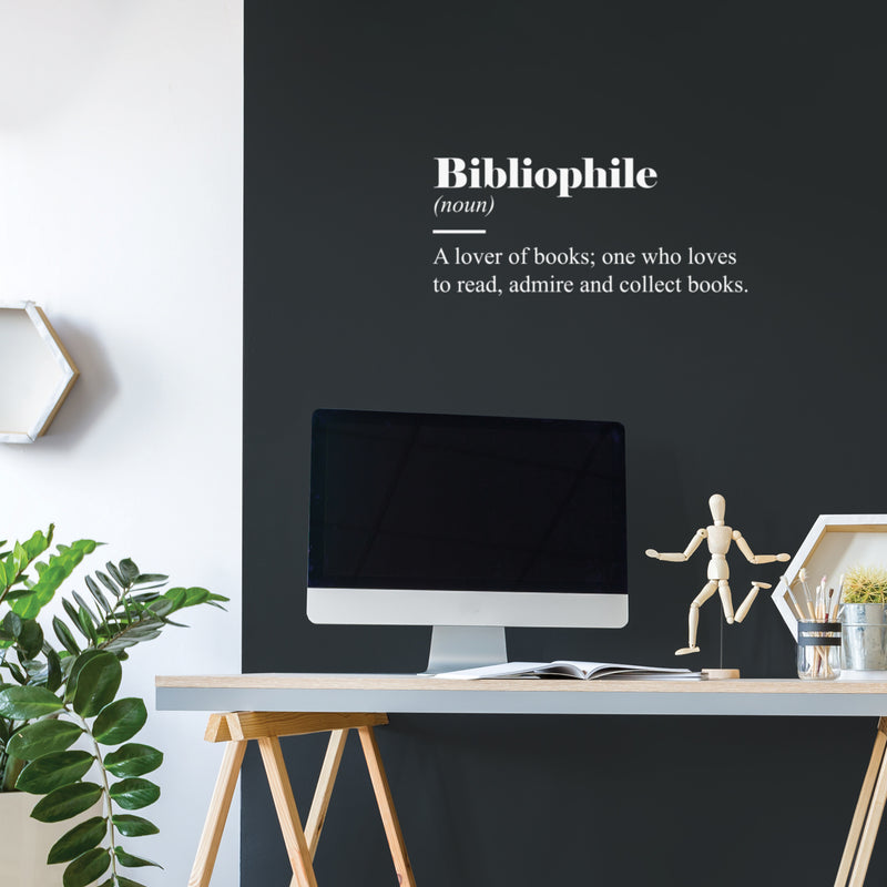 Vinyl Wall Art Decal - Bibliophile - 3" x 20" - Trendy Cute Positive Inspiring Fun Quote Sticker For Book Lovers Home Living Room Kids Room Playroom Classroom School Library Office Decor 3