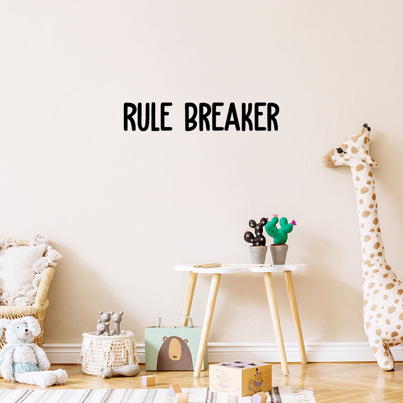 Vinyl Wall Art Decal - Rule Breaker - Trendy Cute Inspiring Positive Lovely Quote Sticker For Home Bedroom Kids Room Playroom Nursery Baby Room Daycare Classroom Decor 2