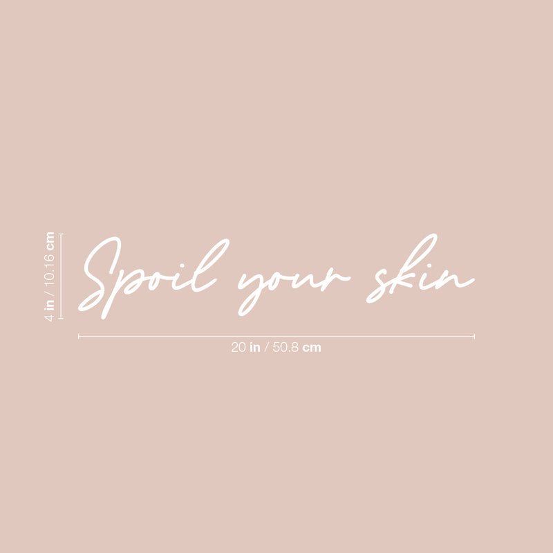 Vinyl Wall Art Decal - Love Yourself Love Your Skin - 4" x 20" - Modern Inspirational Skin Care Quote Sticker For Home Bedroom Bathroom Make Up Mirror Beauty Saloon Spa Decor 4
