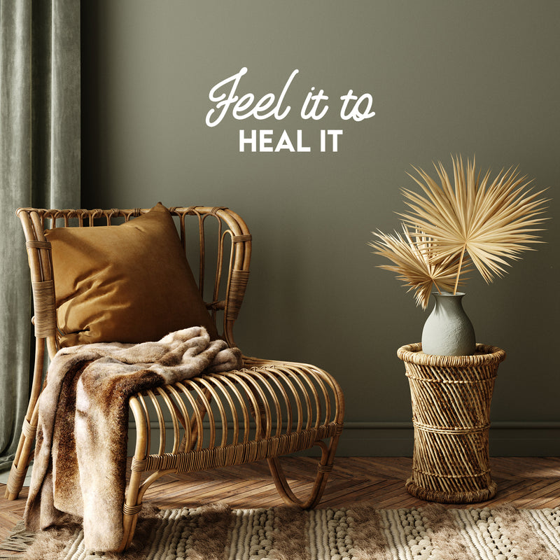 Vinyl Wall Art Decal - Feel It To Heal It - 10" x 20" - Modern Inspirational Positive Life Quote Sticker For Home Office Bedroom Closet Living Room Coffee Shop Decor 2