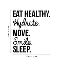 Vinyl Wall Art Decal - Eat Healthy Hydrate Move Smile - 19" x 17" - Trendy Motivating Positive Healthy Lifestyle Quote Sticker For Office Gym Yoga Fitness Home Kitchen Health Center Decor 4