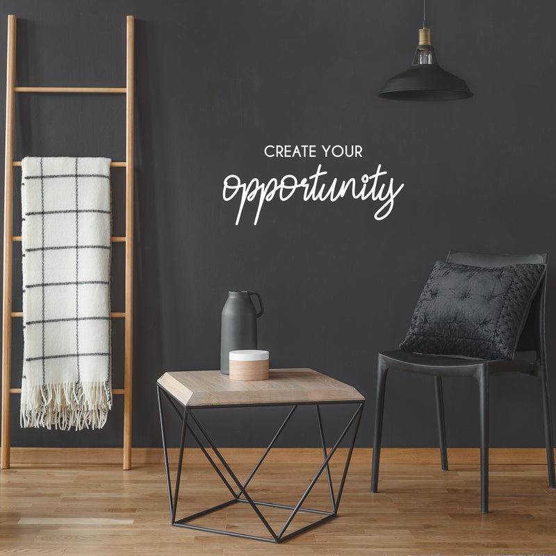 Vinyl Wall Art Decal - Create Your Opportunity - 11" x 25" - Trendy Inspirational Positive Quote Sticker For Home Bedroom Living Room Kids Room Playroom Classroom School Office Coffee shop Decor 2