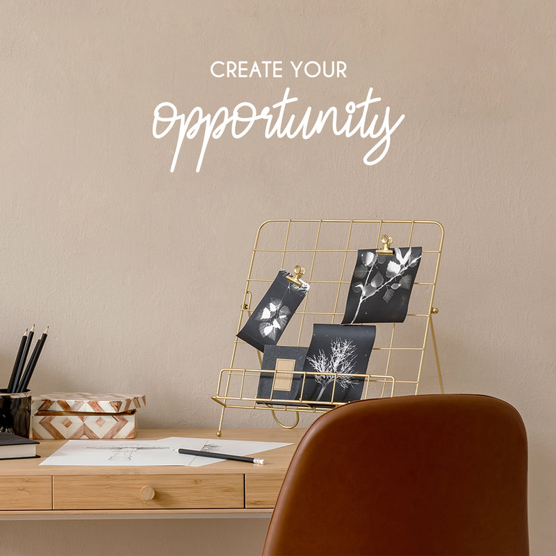 Vinyl Wall Art Decal - Create Your Opportunity - 11" x 25" - Trendy Inspirational Positive Quote Sticker For Home Bedroom Living Room Kids Room Playroom Classroom School Office Coffee shop Decor 3