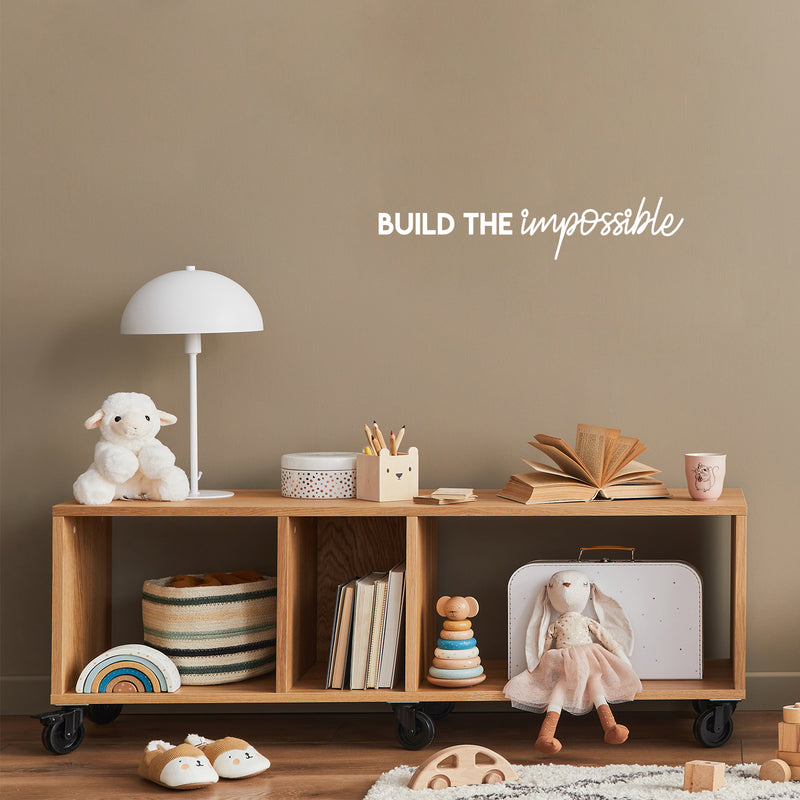 Vinyl Wall Art Decal - Build The Impossible - 5" x 25" - Modern Motivational Goals Quote Sticker For Home Bedroom Work Office Living Room Classroom Decor 3