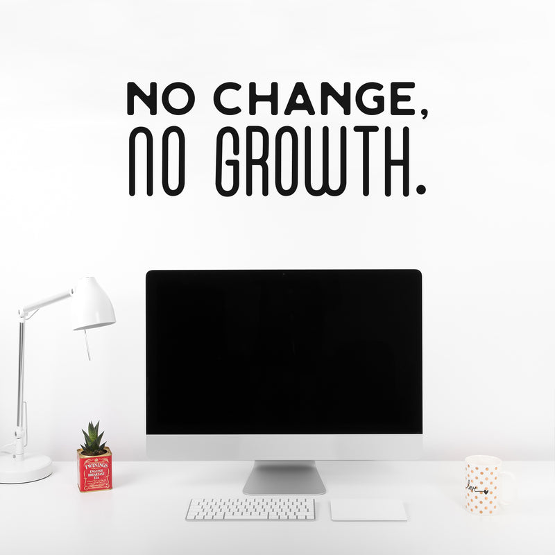 Vinyl Wall Art Decal - No Change; No Growth. - 10" x 26" - Modern Positive Motivational Lifestyle Quote Sticker For Home Bedroom Living Room Office School Gym Yoga Pilates Fitness Decor 2
