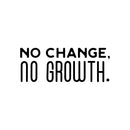 Vinyl Wall Art Decal - No Change; No Growth. - Modern Positive Motivational Lifestyle Quote Sticker For Home Bedroom Living Room Office School Gym Yoga Pilates Fitness Decor 1