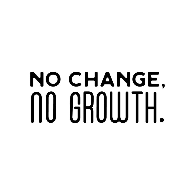 Vinyl Wall Art Decal - No Change; No Growth. - 10" x 26" - Modern Positive Motivational Lifestyle Quote Sticker For Home Bedroom Living Room Office School Gym Yoga Pilates Fitness Decor 1