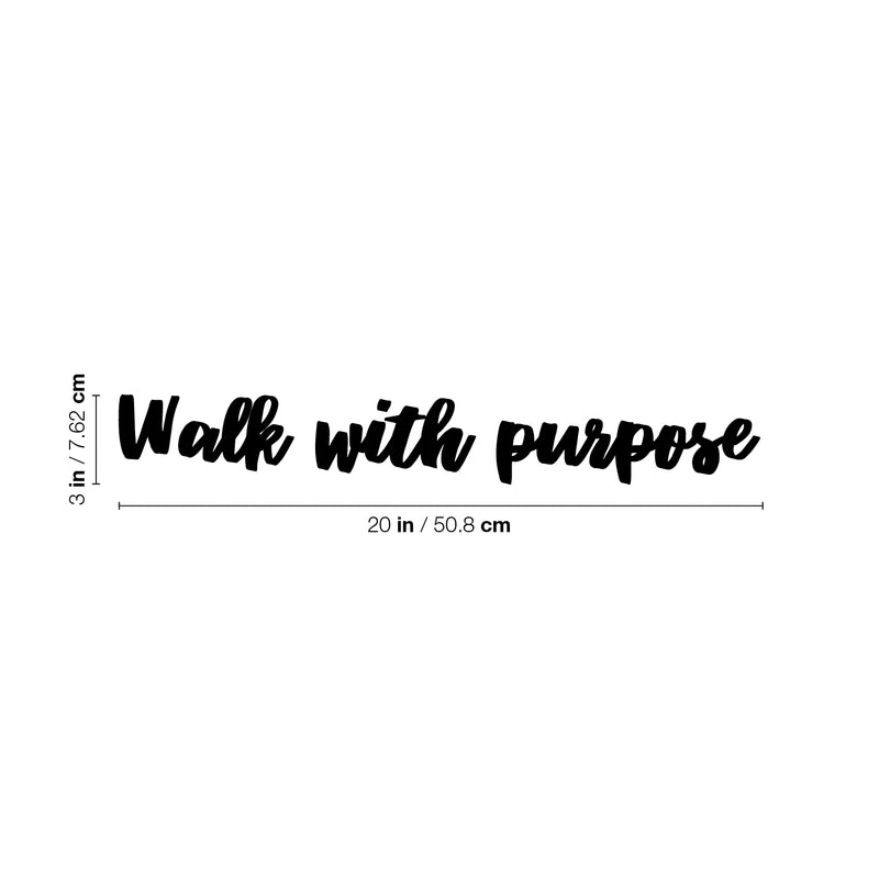 Vinyl Wall Art Decal - Walk With Purpose - Modern Cute Motivating Positive Vibes Quote Sticker For Home Bedroom Closet Living Room Office Business School Boutique Beauty Saloon Decor 4