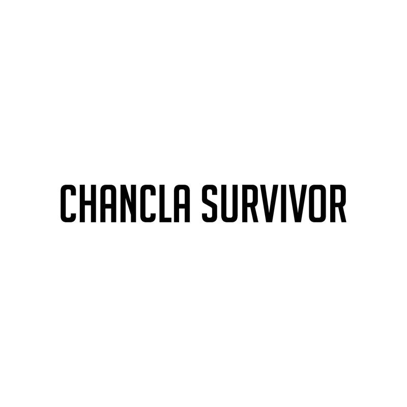 Vinyl Wall Art Decal - Chancla Survivor - 3" x 20" - Trendy Sarcastic Funny Adult Mexican Joke Quote Sticker For Office Business Store Coffee Shop Bedroom Living Room Spanish Decor 1