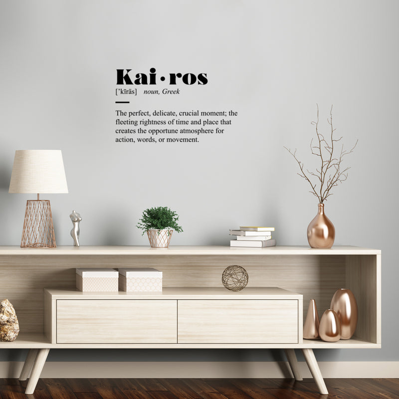 Vinyl Wall Art Decal - Kairos Definition - Modern Inspirational Positive Optimism Quote Sticker For Bedroom Closet Home School Work Office Living Room Decor 2