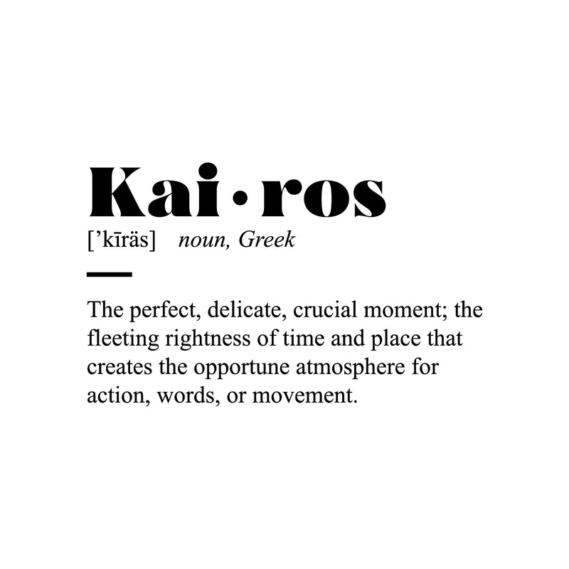 Vinyl Wall Art Decal - Kairos Definition  - 15" x 25" - Modern Inspirational Positive Quote Sticker For Bedroom Closet Home School Work Office Living Room Decor 1