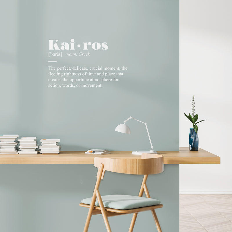 Vinyl Wall Art Decal - Kairos Definition  - 15" x 25" - Modern Inspirational Positive Quote Sticker For Bedroom Closet Home School Work Office Living Room Decor 3