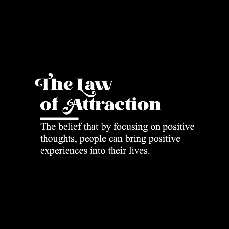 Vinyl Wall Art Decal - The Law Of Attraction - 15.5" x 30" - Trendy Cute Inspiring Optimistic Lovely Quote Sticker For Home Bedroom Kids Room Living Room Playroom Classroom School Office Decor 1