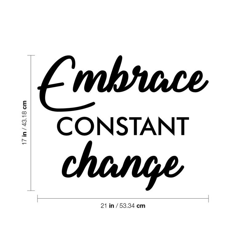 Vinyl Wall Art Decal - Embrace Constant Change - 17" x 21" - Trendy Motivational Positive Mind Quote Sticker For Bedroom Living Room Classroom School Office Business Coffee Shop Decor 4