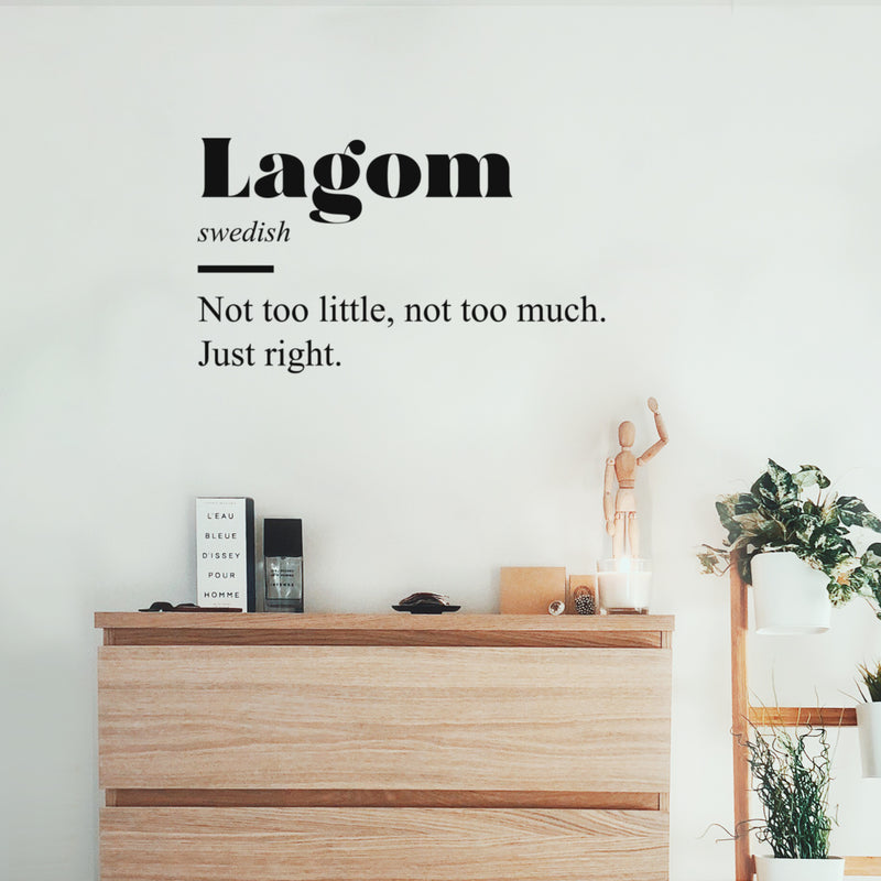 Vinyl Wall Art Decal - Lagom Definition - 14. Modern Inspirational Positive Quote Sticker For Bedroom Closet Home School Work Office Living Room Decor 2