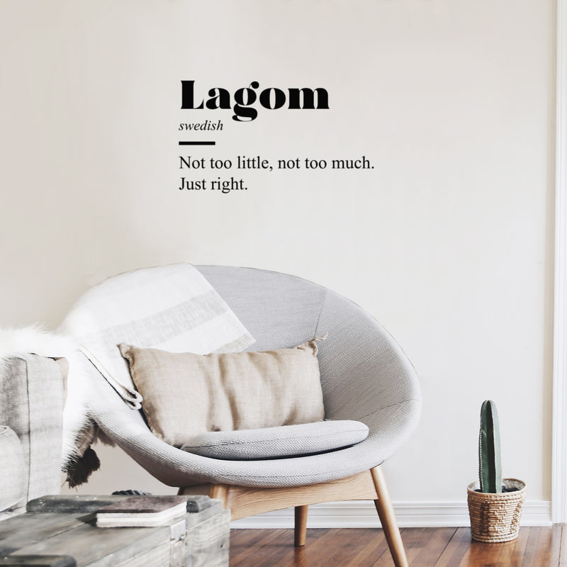 Vinyl Wall Art Decal - Lagom Definition  - 14.5" x 25" - Modern Inspirational Positive Quote Sticker For Bedroom Closet Home School Work Office Living Room Decor 3