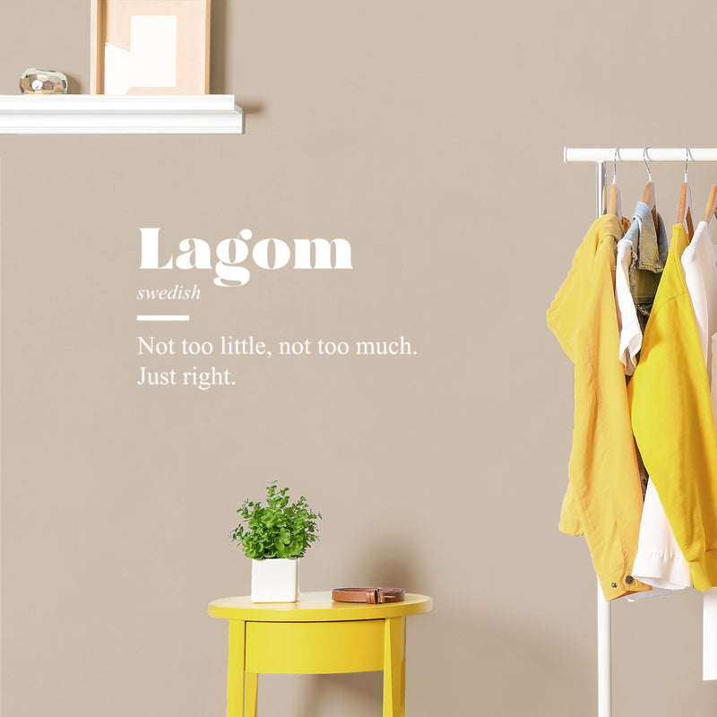 Vinyl Wall Art Decal - Lagom Definition  - 14.5" x 25" - Modern Inspirational Positive Quote Sticker For Bedroom Closet Home School Work Office Living Room Decor 3