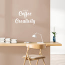 Vinyl Wall Art Decal - I Run On Coffee And Creativity - 16" x 22" - Trendy Cute Fun Coffee Lovers Quote Sticker For Kitchen Coffee Shop Restaurant Business Storefront Office kitchenette Decor 3