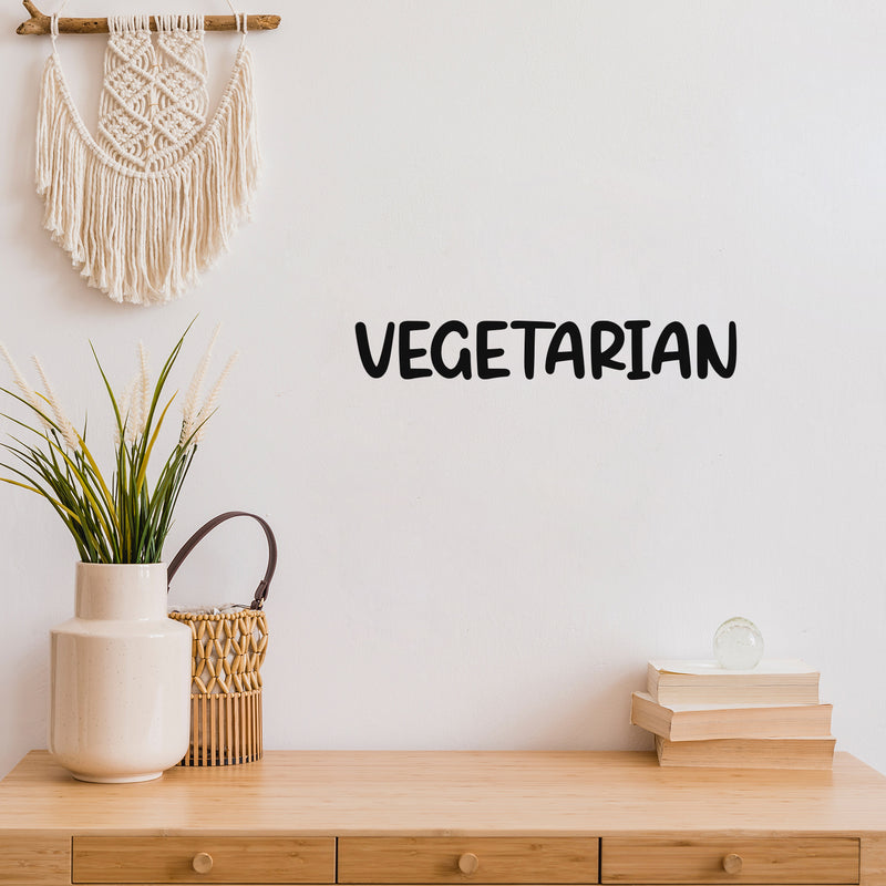 Vinyl Wall Art Decal - Vegetarian - 3" x 20" - Trendy Motivational Positive Healthy Lifestyle Quote Sticker For Office Health Wellness Clinic Gym Nutrition Center Home Kitchen Restaurant Decor 2