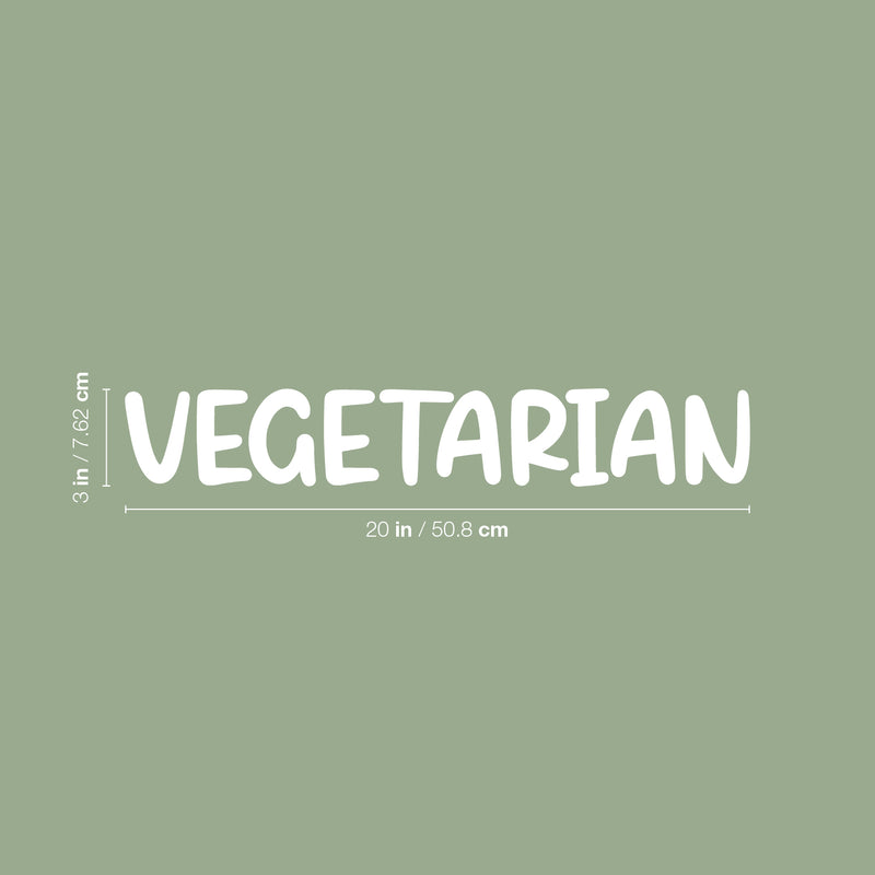 Vinyl Wall Art Decal - Vegetarian - 3" x 20" - Trendy Motivational Positive Healthy Lifestyle Quote Sticker For Office Health Wellness Clinic Gym Nutrition Center Home Kitchen Restaurant Decor 4