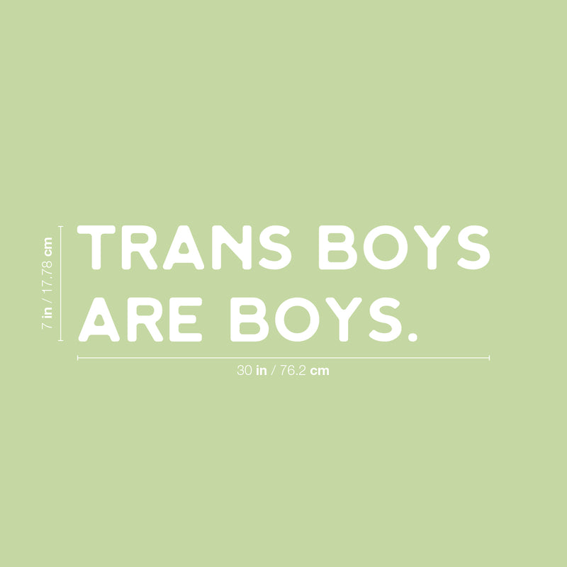 Vinyl Wall Art Decal - Trans Boys Are Boys - 7" x 30" - Trendy LGBT Inspirational Positive Self Esteem Quote Sticker For Home Bedroom Boys Room Office Business School Equality Gender Decor 4