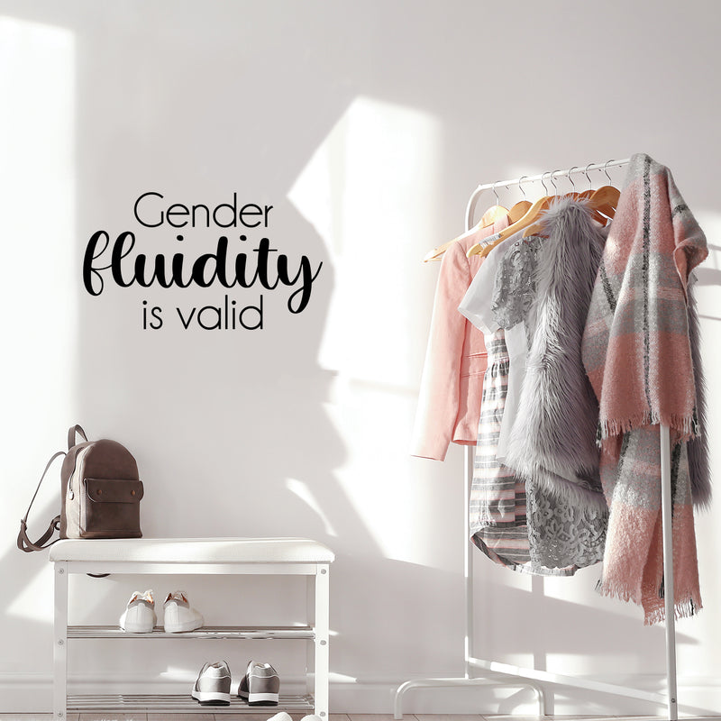 Vinyl Wall Art Decal - Gender Fluidity Is Valid - 14" x 25" - Trendy LGBT Inspirational Positive Equality Quote Sticker For Home Bedroom Closet Living Room  Office Business School Pride Decor 3