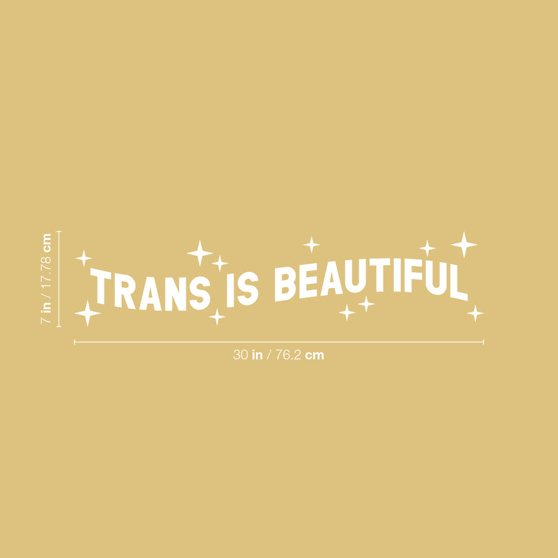 Vinyl Wall Art Decal - Trans Is Beautiful - 7" x 30" - Inspirational Trendy Positive Gender Equality Quote Sticker For Bedroom Living Room Office Business Store Coffee Shop Pride Decor 4