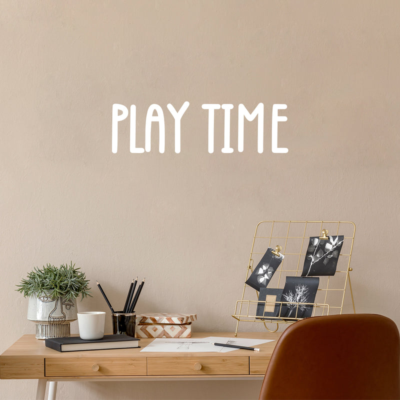 Vinyl Wall Art Decal - Play Time - 9" x 30" - Trendy Cool Motivational Positive Fun Quote Sticker For Bedroom Kids Room Living Room Playroom Daycare School Office Coffee Shop Decor 2