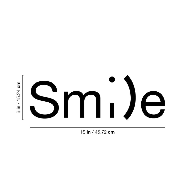 Vinyl Wall Art Decal - Smile - Modern Inspirational Positive Cute Quote Sticker For Home Office Bedroom Closet Living Room Work Space Apartment Decor 4