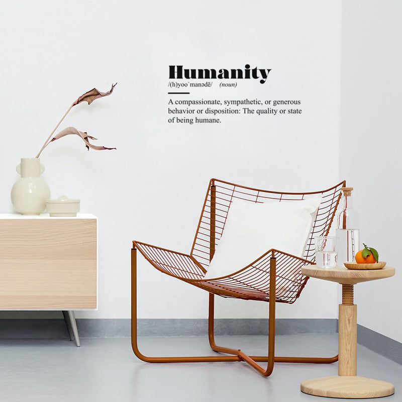 Vinyl Wall Art Decal - Humanity - 11" x 25" - Trendy Inspiring Good Vibes Minimalist Quote Sticker For Home Bedroom Living Room Office Business Classroom School Library Coffee Shop Decor 3