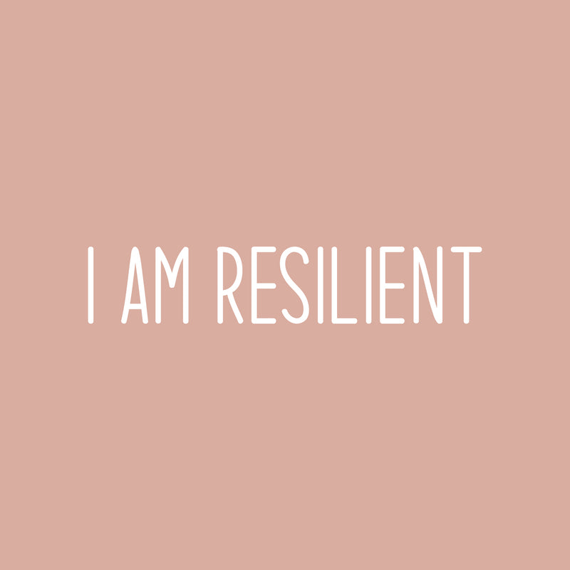 Vinyl Wall Art Decal - I Am Resilient - 4" x 20" - Modern Motivational Goals Quote Sticker For Home Work Office Bedroom Living Room School Classroom Decor 1