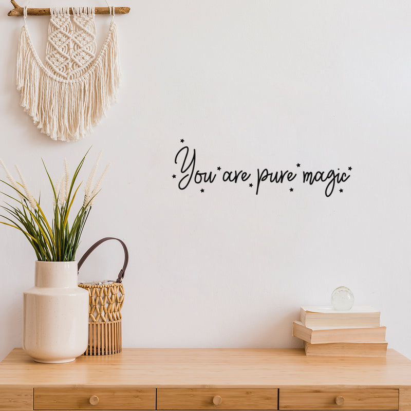 Vinyl Wall Art Decal - You Are Pure Magic - 6. Trendy Cute Motivating Optimistic Lovely Quote Sticker For Bedroom Living Room Playroom Classroom School Cool Fun Decor 3