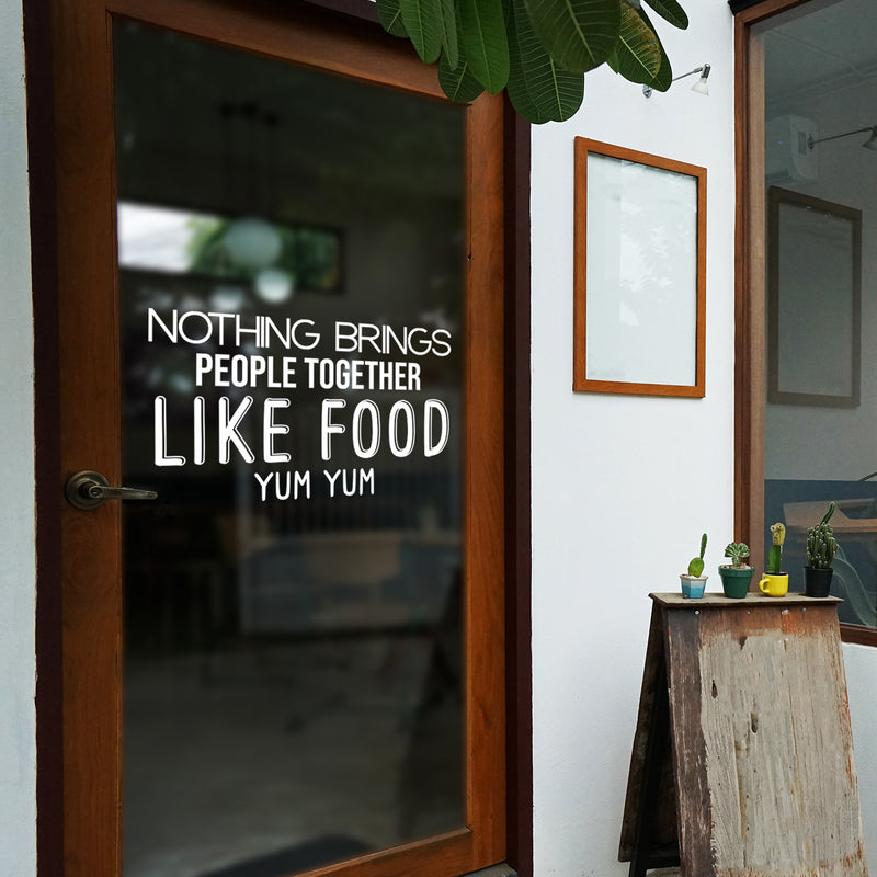 Vinyl Wall Art Decal - Nothing Brings People Together Like Food - 14.5" x 25" - Cute Inspiring Fun Lovely Quote Sticker For Home Kitchen Dining Room Restaurant Coffee Shop Office Decor 2